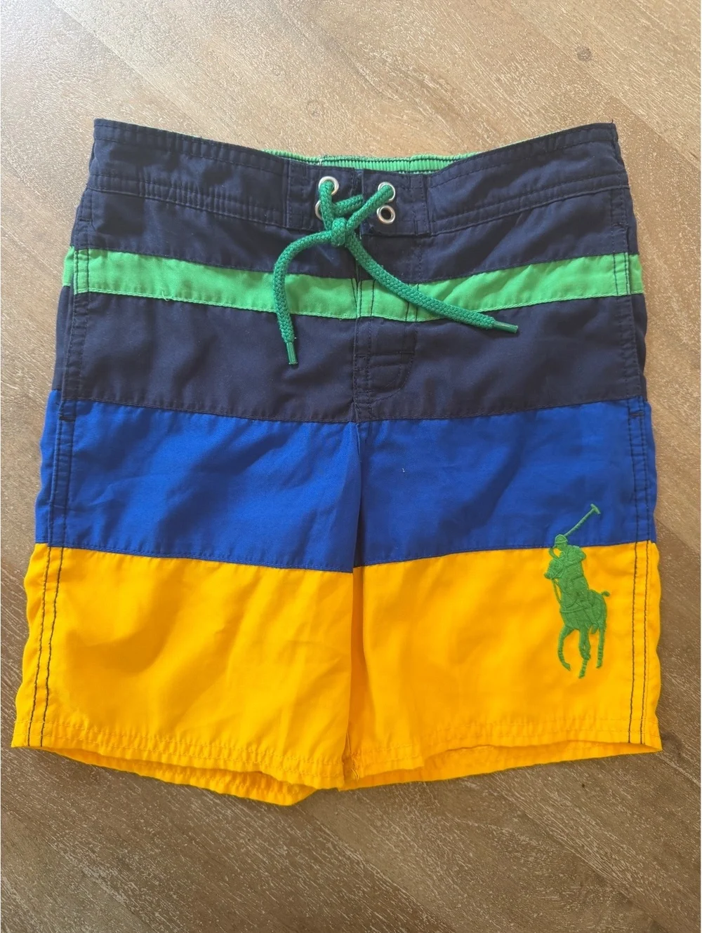 Polo Ralph Lauren Boys Colorblock Swim Trunks Size 6 Classic Preppy Summer Swim